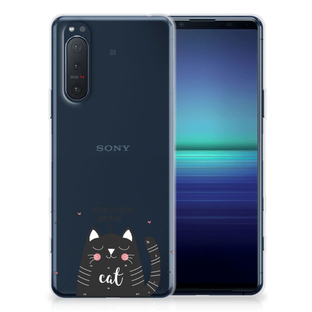 Sony Xperia 5II Telefoonhoesje met Naam Cat Good Day B2C Telecom