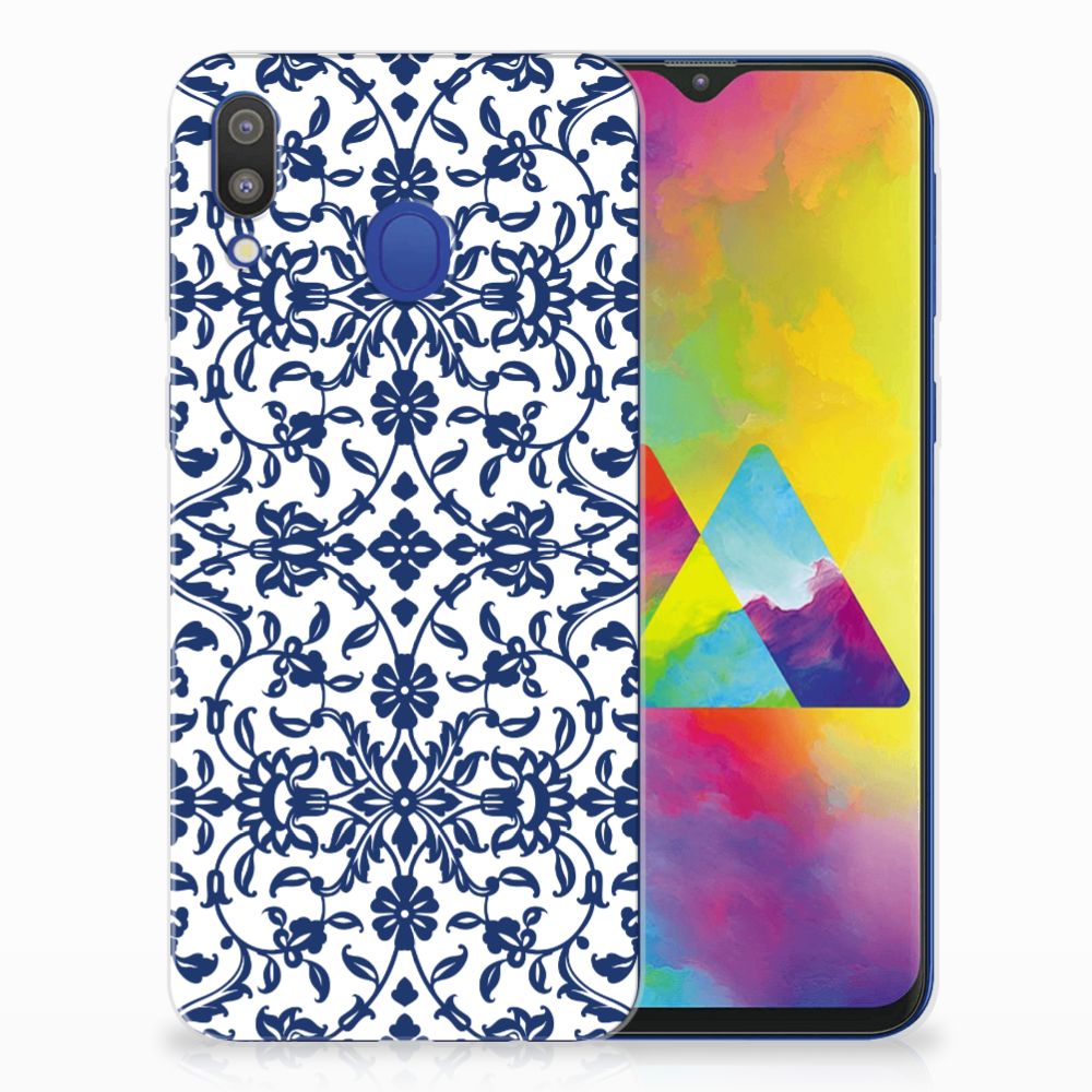 Samsung Galaxy M20 (Power) TPU Case Flower Blue
