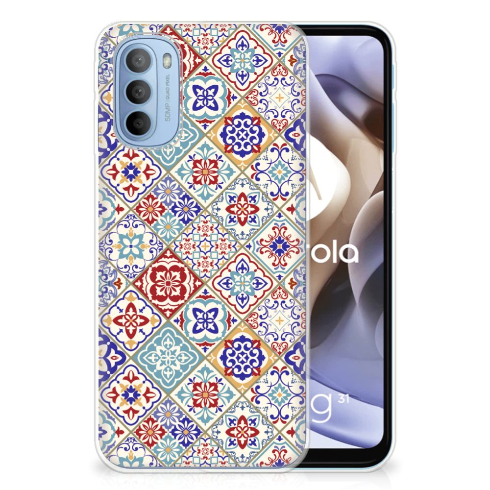 Motorola Moto G31 | G41 TPU Siliconen Hoesje Tiles Color