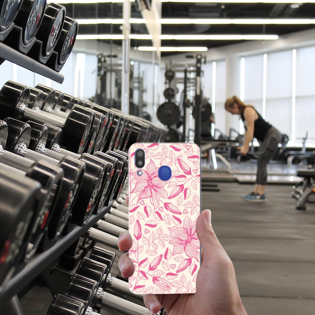 Samsung Galaxy M20 (Power) TPU Case Pink Flowers