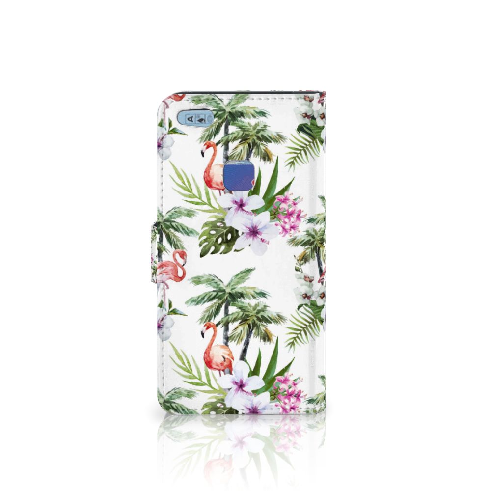 Huawei P10 Lite Telefoonhoesje met Pasjes Flamingo Palms