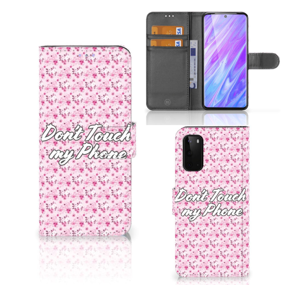 Samsung Galaxy S20 Portemonnee Hoesje Flowers Pink DTMP