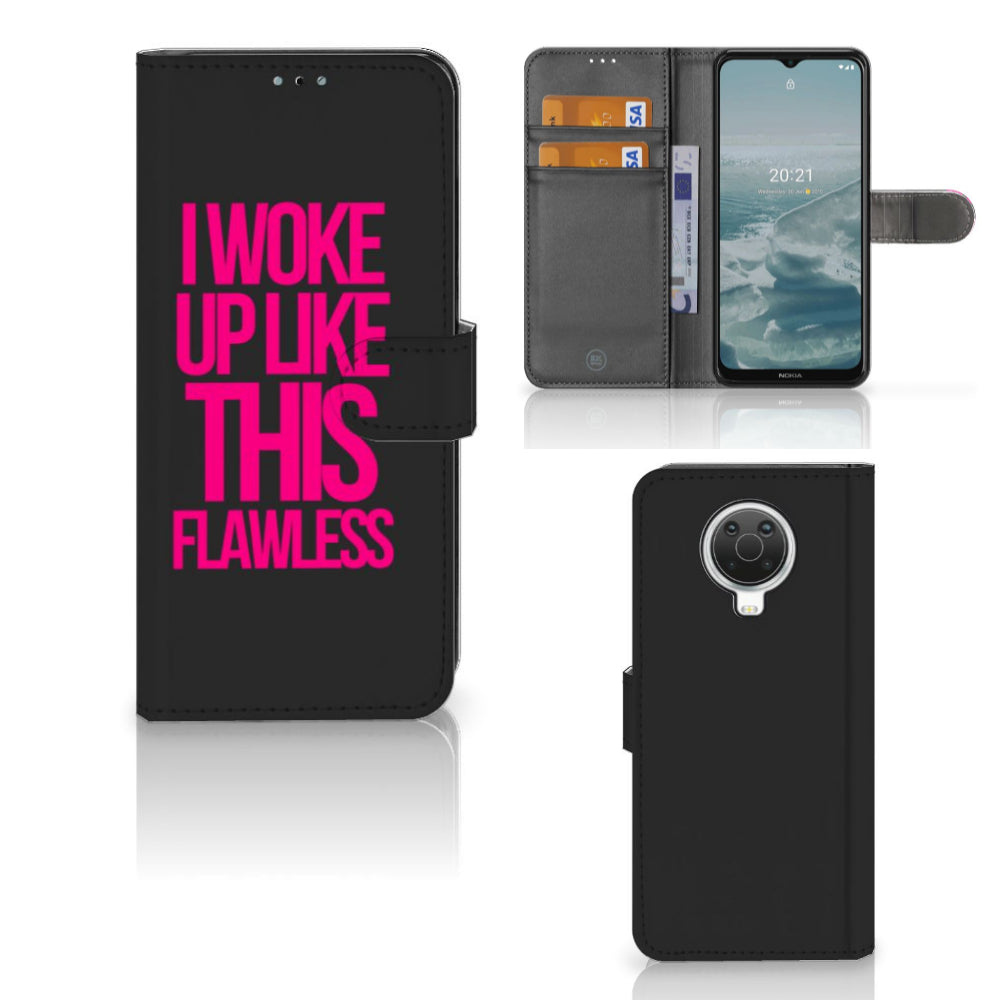 Nokia G10 | G20 Hoesje met naam Woke Up - Origineel Cadeau Zelf Maken