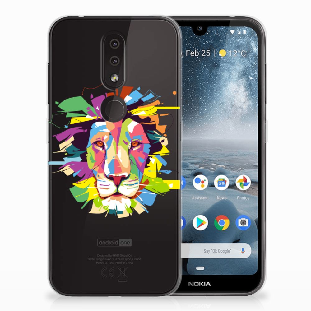 Nokia 4.2 Telefoonhoesje met Naam Lion Color