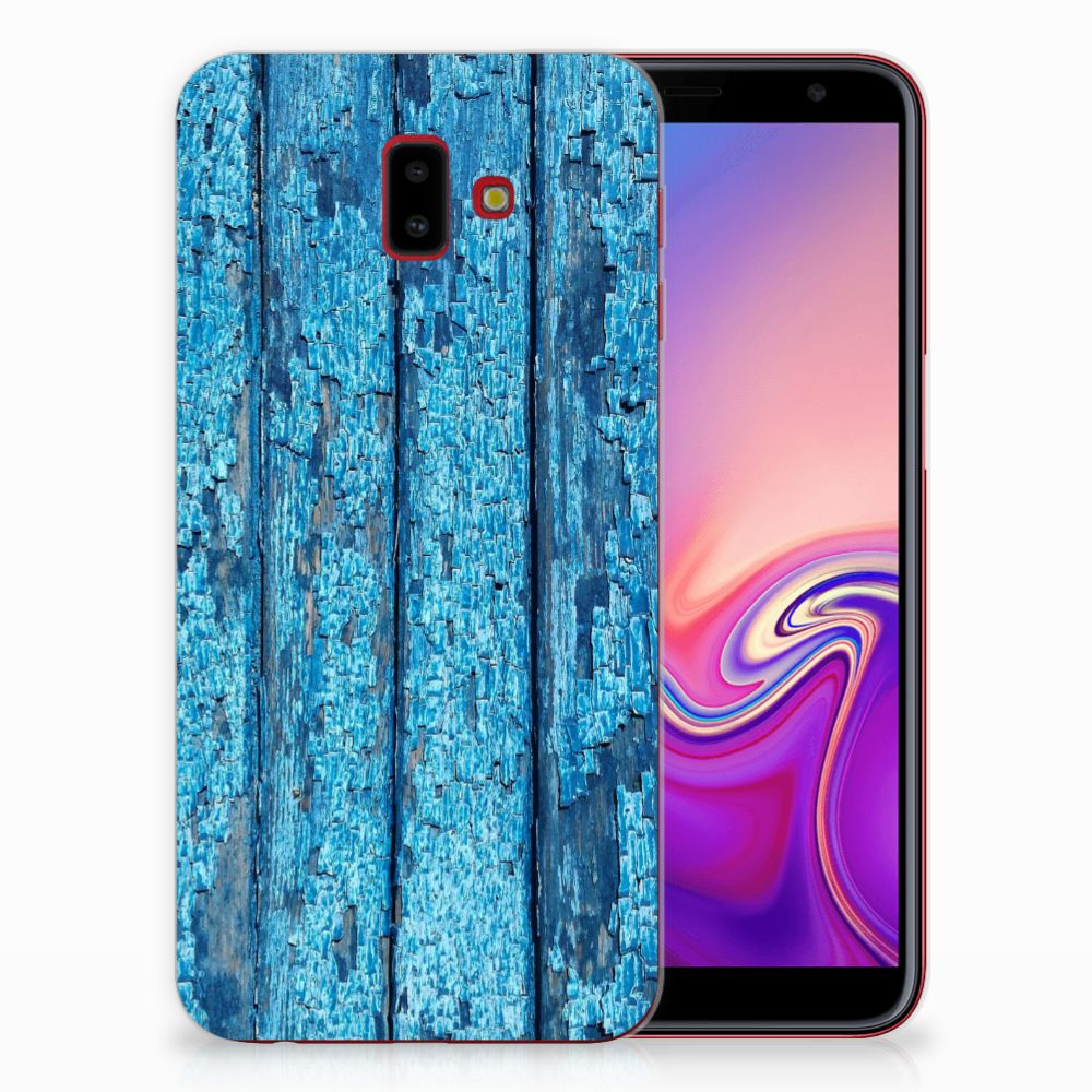 Samsung Galaxy J6 Plus (2018) Bumper Hoesje Wood Blue