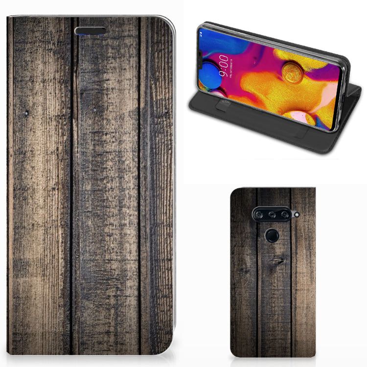 LG V40 Thinq Book Wallet Case Steigerhout