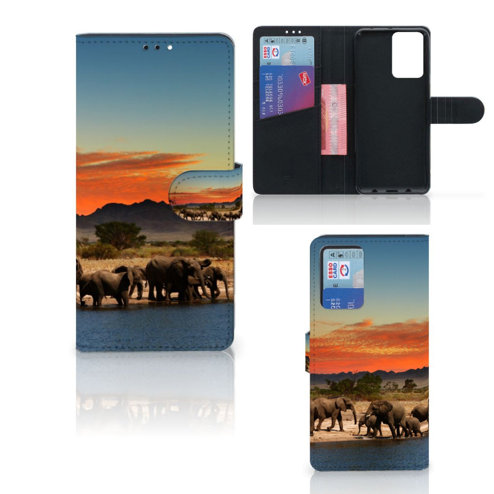 Xiaomi Redmi Note 10 Pro Telefoonhoesje met Pasjes Olifanten