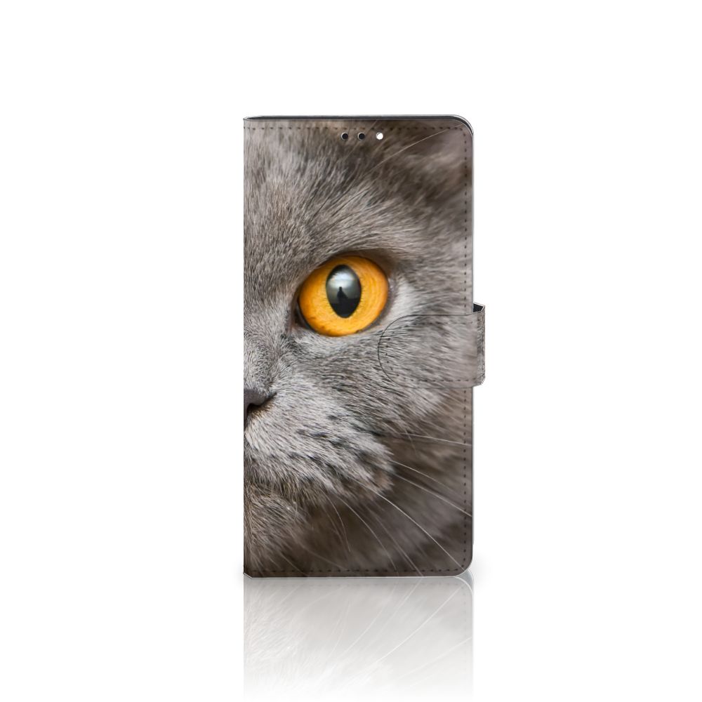 Telefoonhoesje met Pasjes Xiaomi Redmi Note 10 Pro Britse Korthaar met indrukwekkende kattenprint.