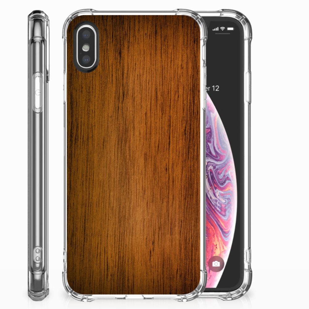 Apple iPhone X | Xs Stevig Telefoonhoesje Donker Hout