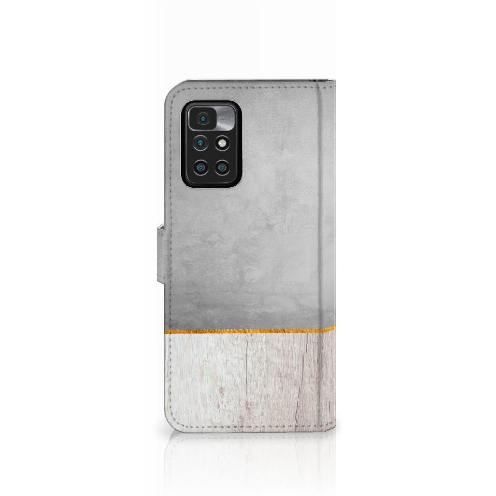 Xiaomi Redmi 10 Book Style Case Wood Concrete