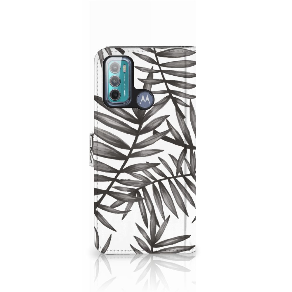 Motorola Moto G60 Hoesje Leaves Grey