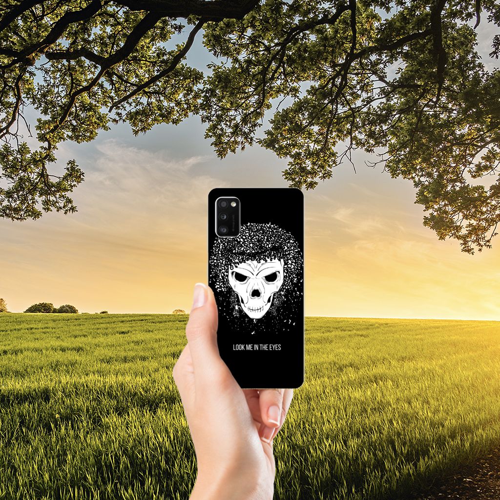 Silicone Back Case Samsung Galaxy A41 Skull Hair B2C Telecom