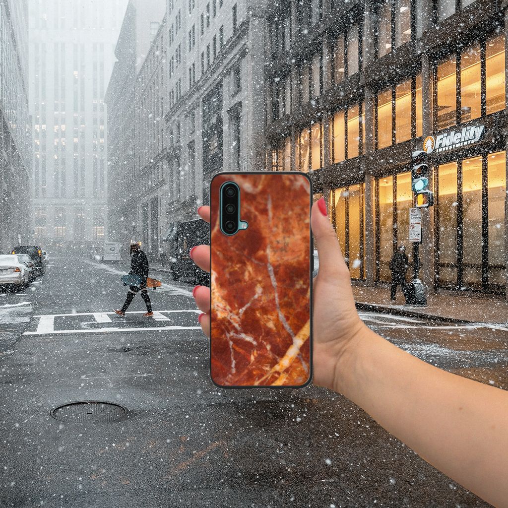 OnePlus Nord CE 5G Marmeren Print Telefoonhoesje Marmer Bruin B2C Telecom