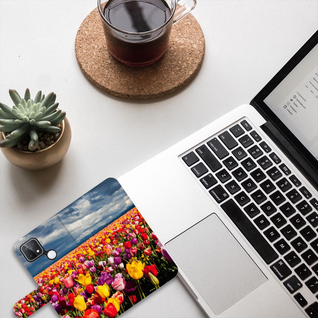 OPPO A15 Hoesje Tulpen