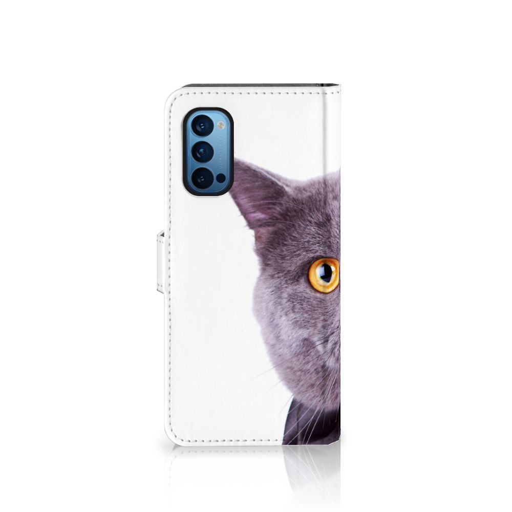 OPPO Reno 4 Pro 5G Telefoonhoesje met Pasjes Kat