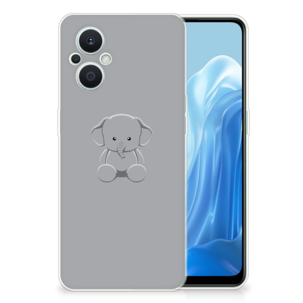 OPPO Reno8 Lite Telefoonhoesje met Naam Grijs Baby Olifant B2C Telecom