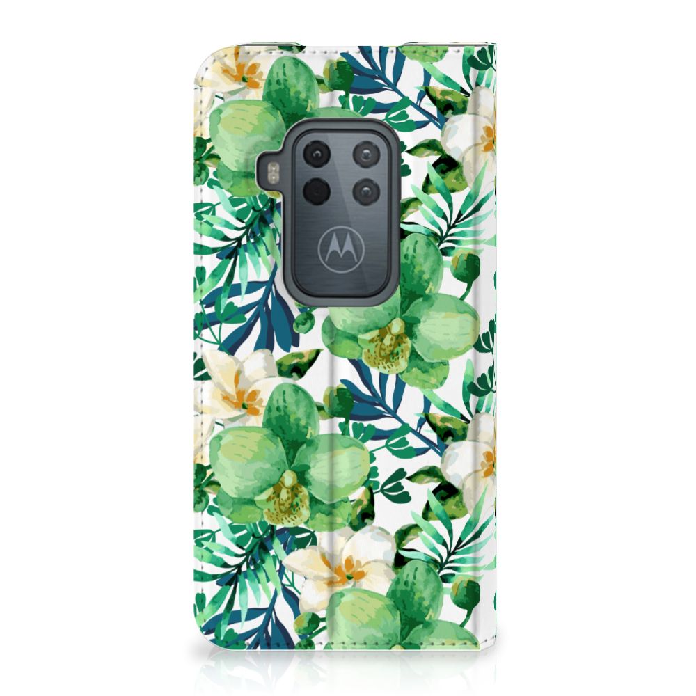 Motorola One Zoom Smart Cover Orchidee Groen - B2C Telecom
