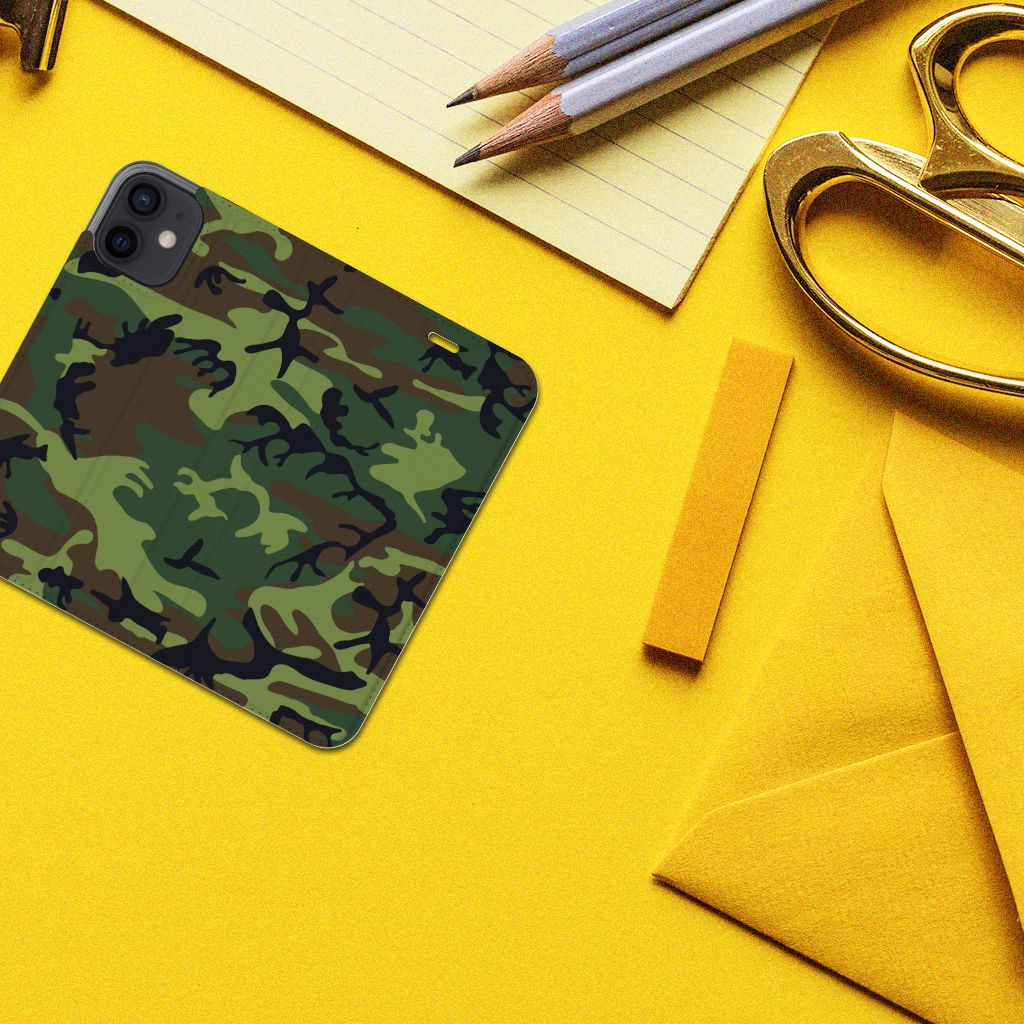 iPhone 12 Mini Hoesje met Magneet Army Dark - B2C Telecom