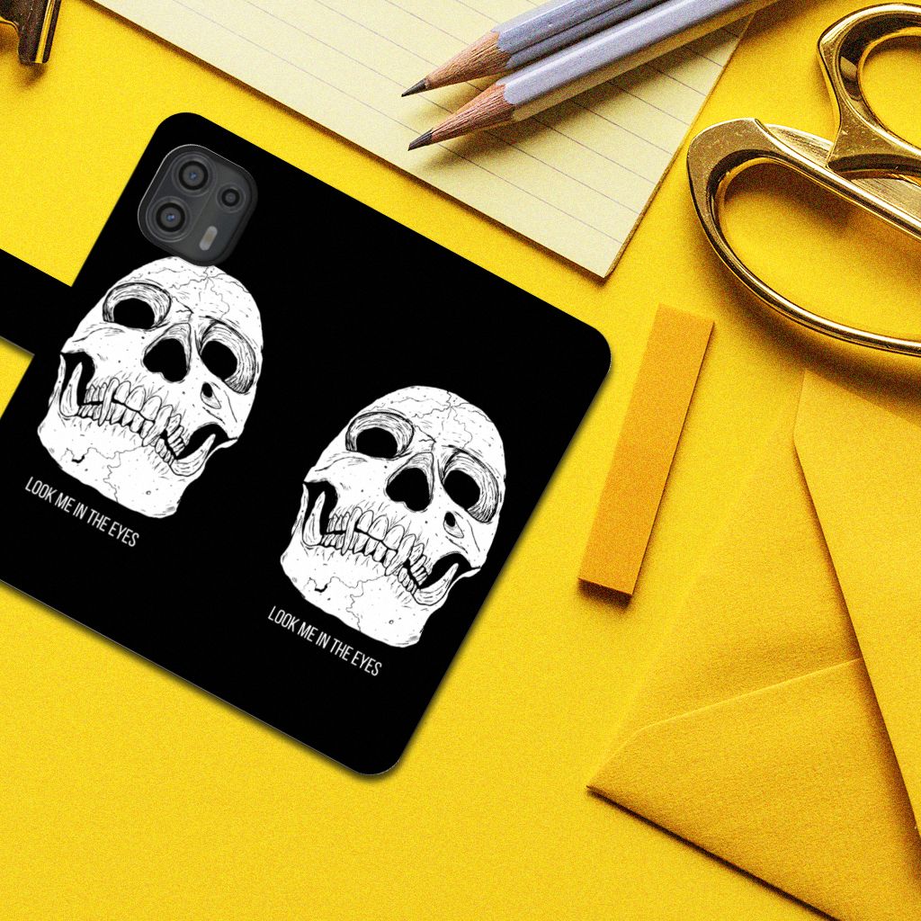 Telefoonhoesje met Naam Motorola Edge 20 Lite Skull Eyes