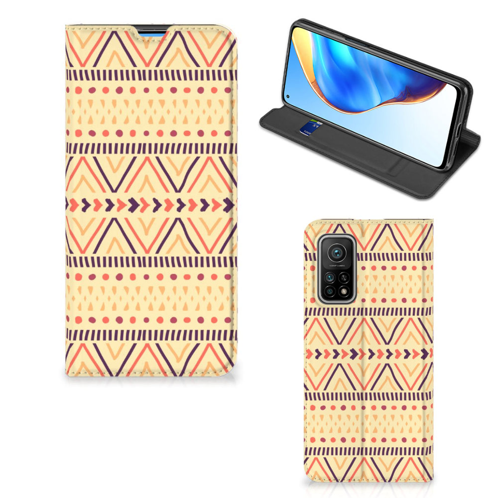 Xiaomi Mi 10T | 10T Pro Hoesje met Magneet Aztec Yellow