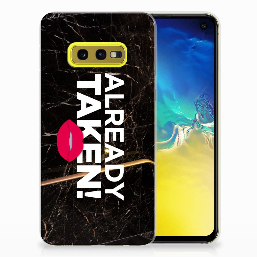 Samsung Galaxy S10e Siliconen hoesje met naam Already Taken Black