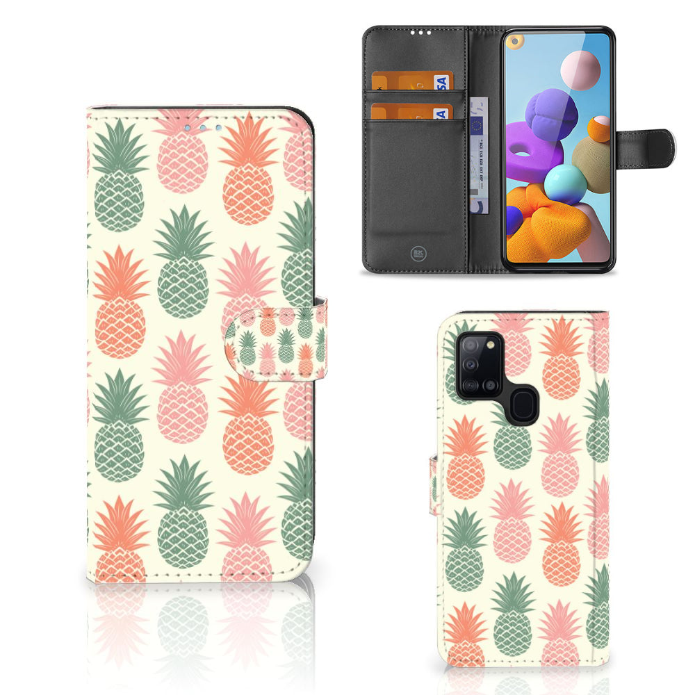 Samsung Galaxy A21s Book Cover Ananas