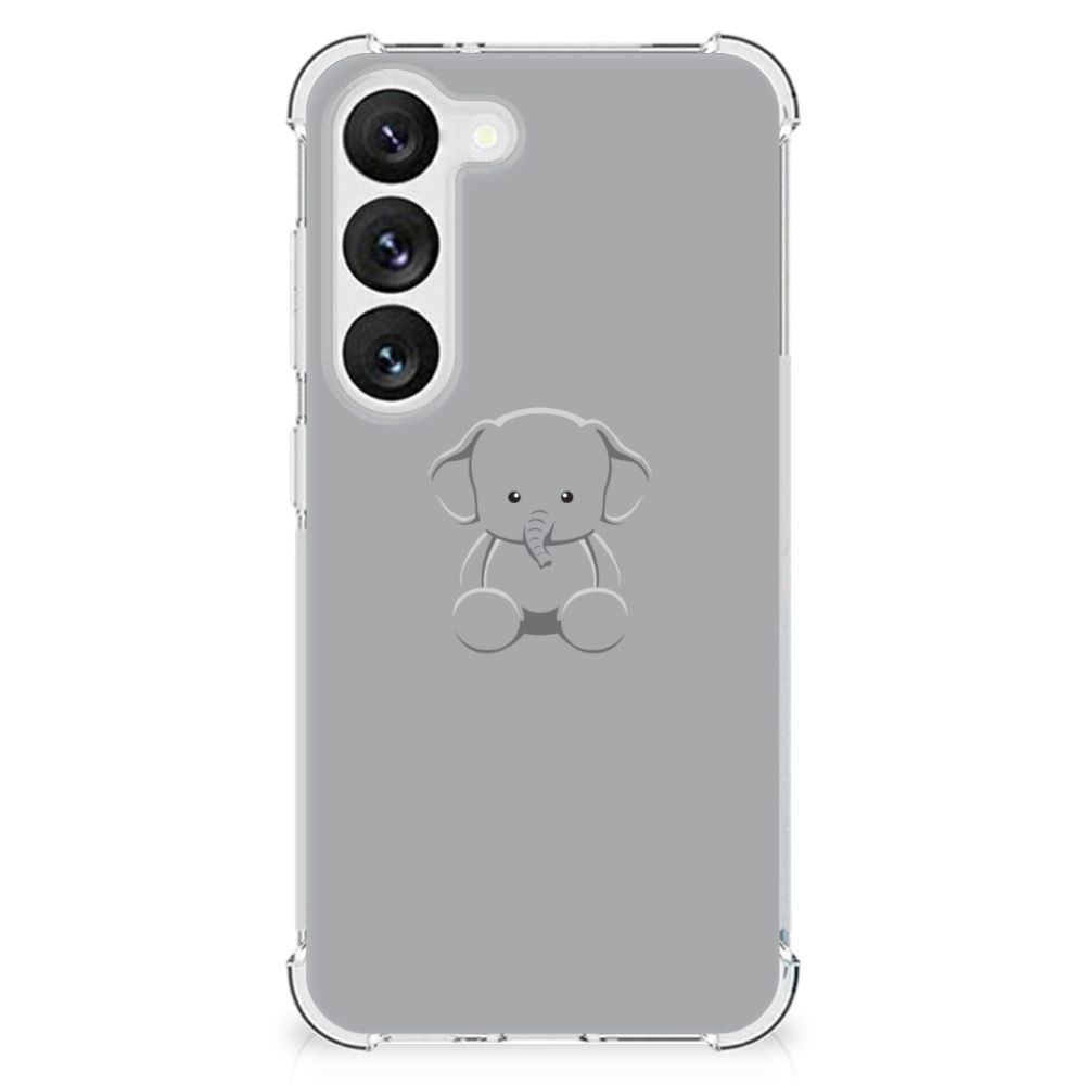 Samsung Galaxy S23 Stevig Bumper Hoesje Grijs Baby Olifant B2C Telecom