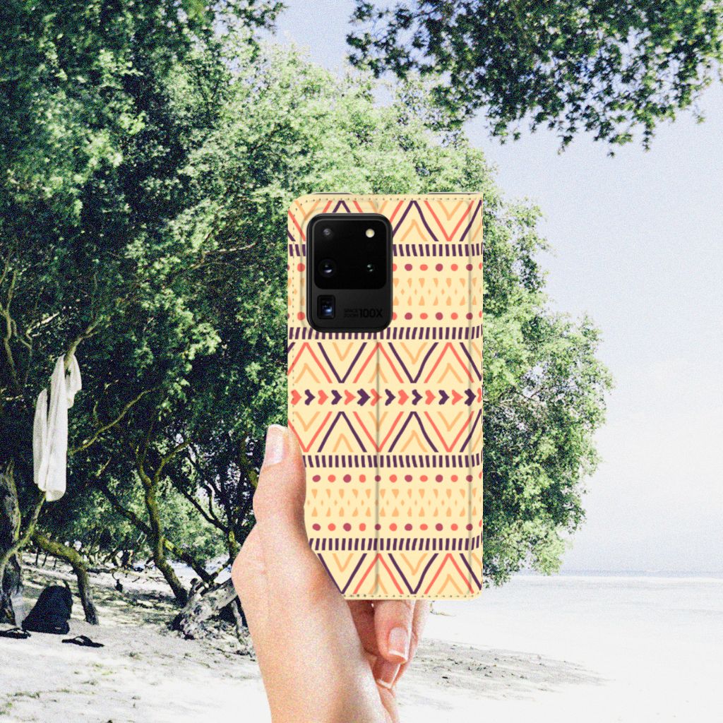 Samsung Galaxy S20 Ultra Hoesje met Magneet Aztec Yellow - B2C Telecom
