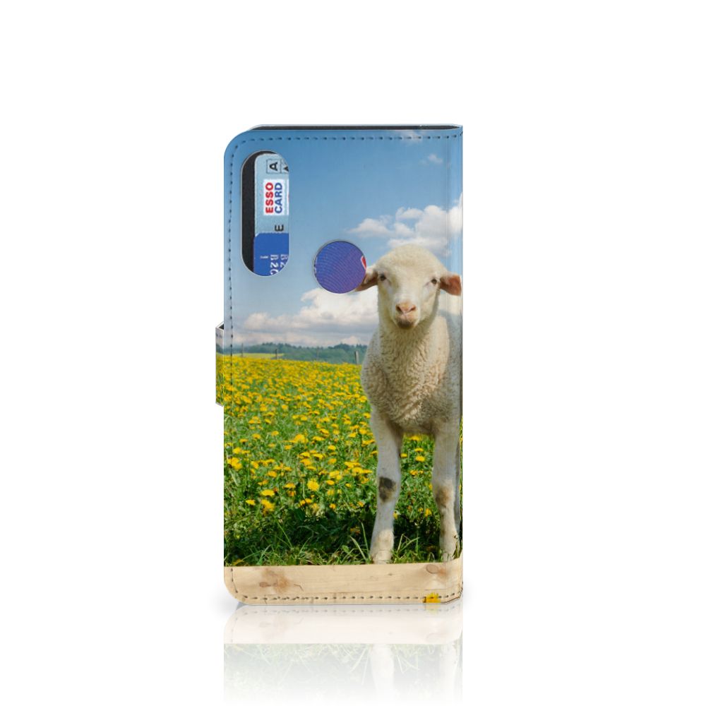 Alcatel 1S 2020 Telefoonhoesje met Pasjes Schaap en Lammetje
