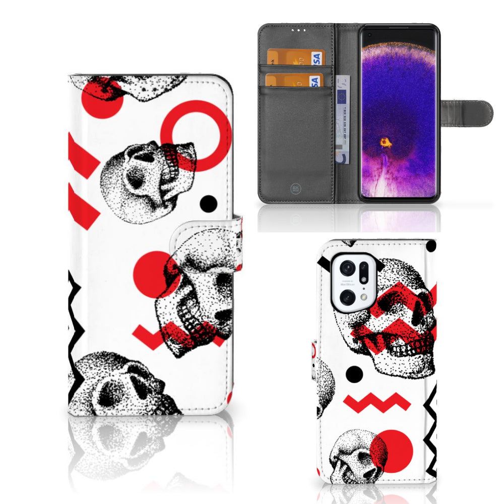 Telefoonhoesje met Naam OPPO Find X5 Pro Skull Red