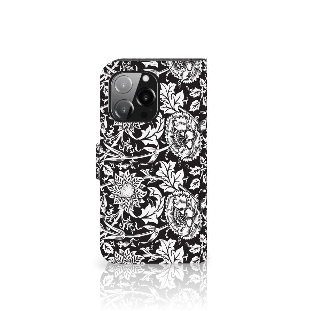 iPhone 13 Pro Hoesje Black Flowers