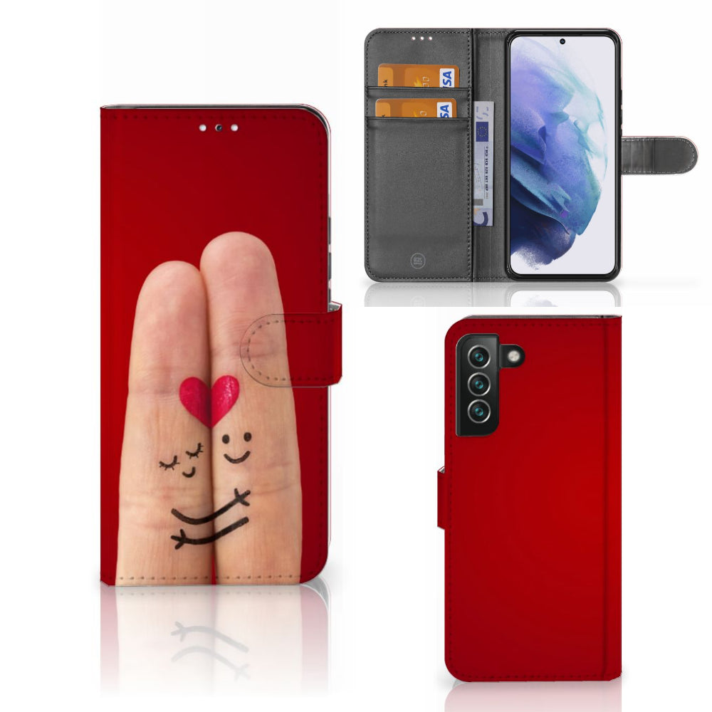 Samsung Galaxy S22 Plus Wallet Case met Pasjes Liefde - Origineel Romantisch Cadeau
