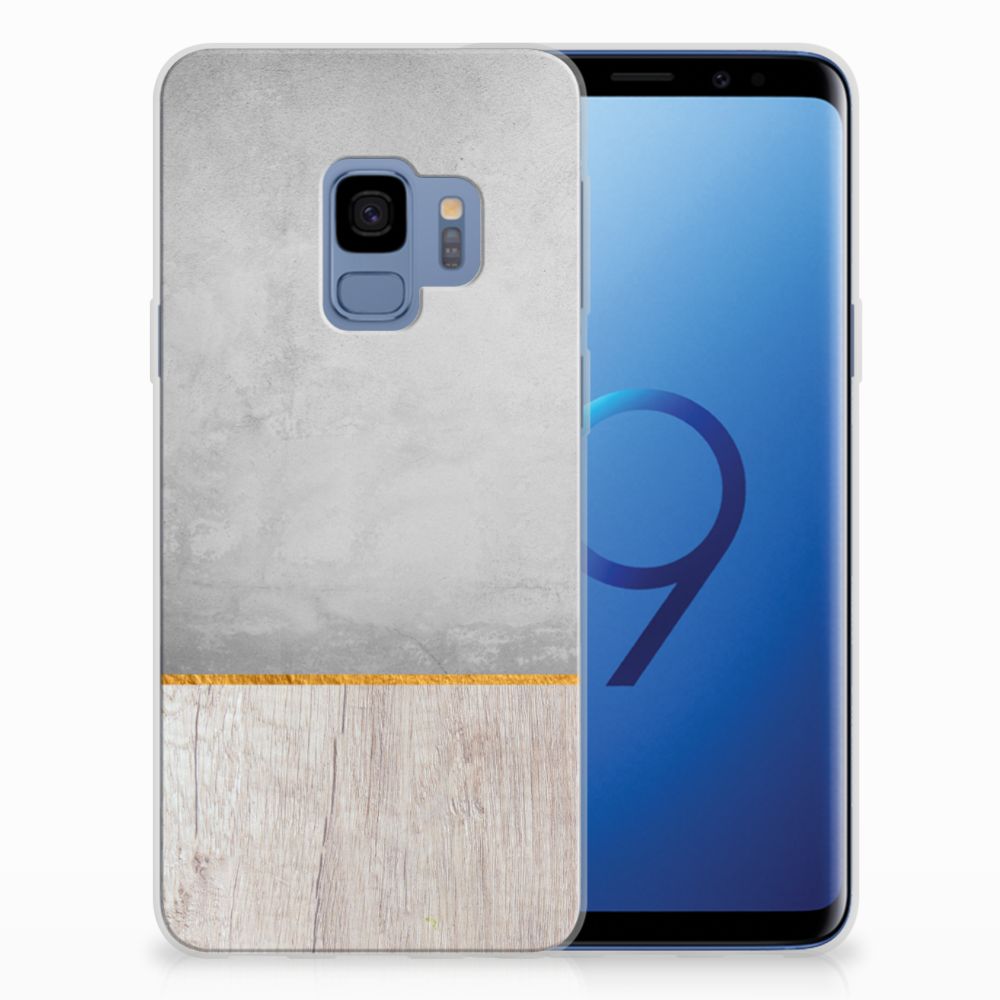 Samsung Galaxy S9 Bumper Hoesje Wood Concrete