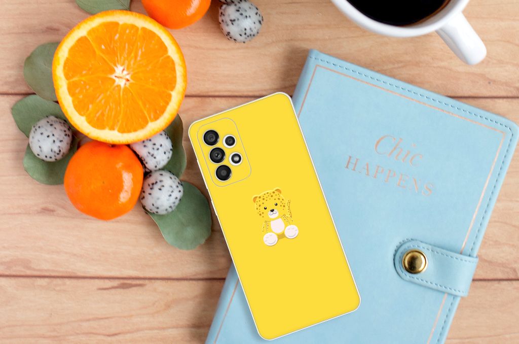 Samsung Galaxy A73 5G Telefoonhoesje met Naam Baby Leopard B2C Telecom
