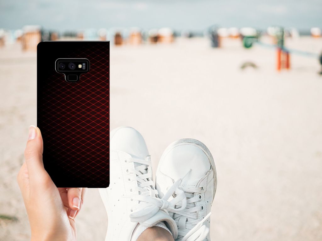 Samsung Galaxy Note 9 Hoesje met Magneet Geruit Rood