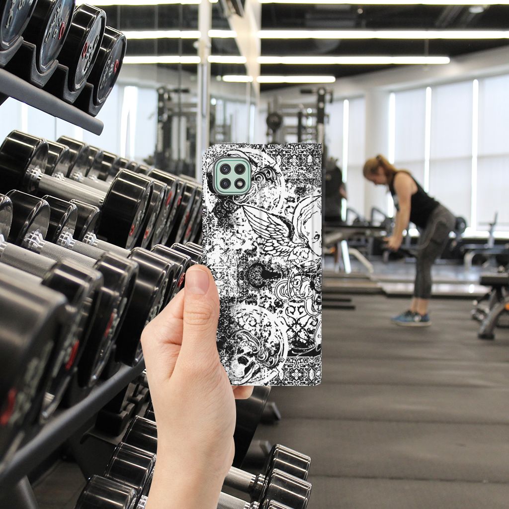 Mobiel BookCase Samsung Galaxy A22 5G Skulls Angel - B2C Telecom