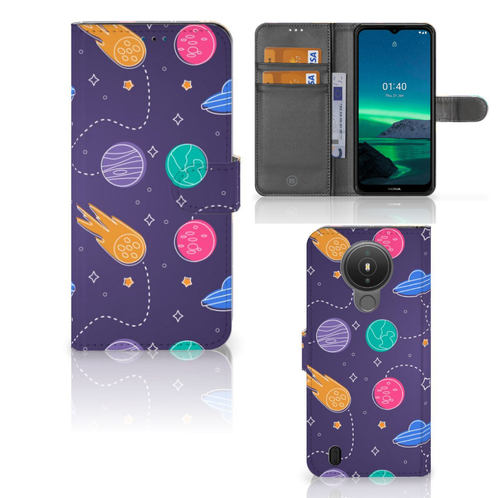 Nokia 1.4 Wallet Case met Pasjes Space