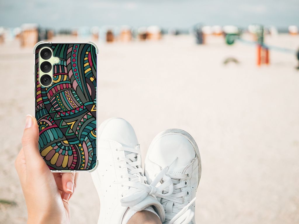 Samsung Galaxy A35 Doorzichtige Silicone Hoesje Aztec B2C Telecom