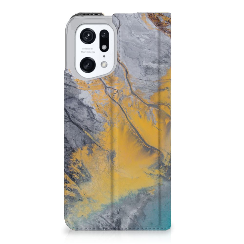 OPPO Find X5 Pro Standcase Marble Blue Gold - B2C Telecom