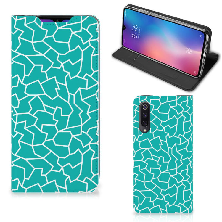 Xiaomi Mi 9 Bookcase Cracks Blue