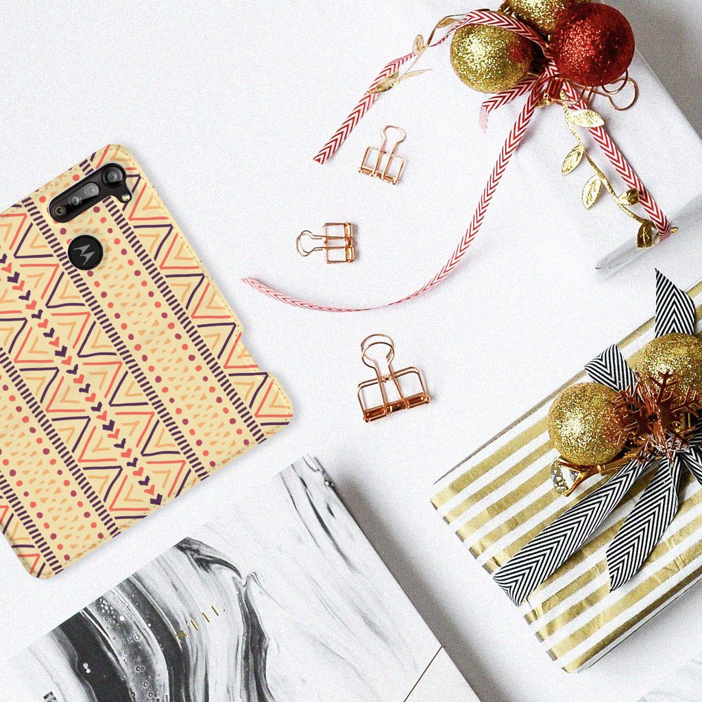 Motorola Moto G8 Power Hoesje met Magneet Aztec Yellow - B2C Telecom