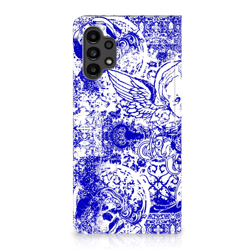 Mobiel BookCase Samsung Galaxy A13 (4G) Angel Skull Blauw - B2C Telecom