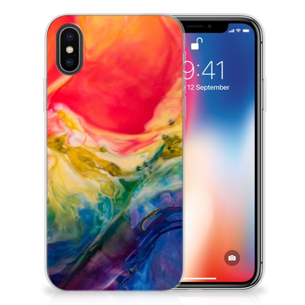 Hoesje maken Apple iPhone X | Xs Watercolor Dark