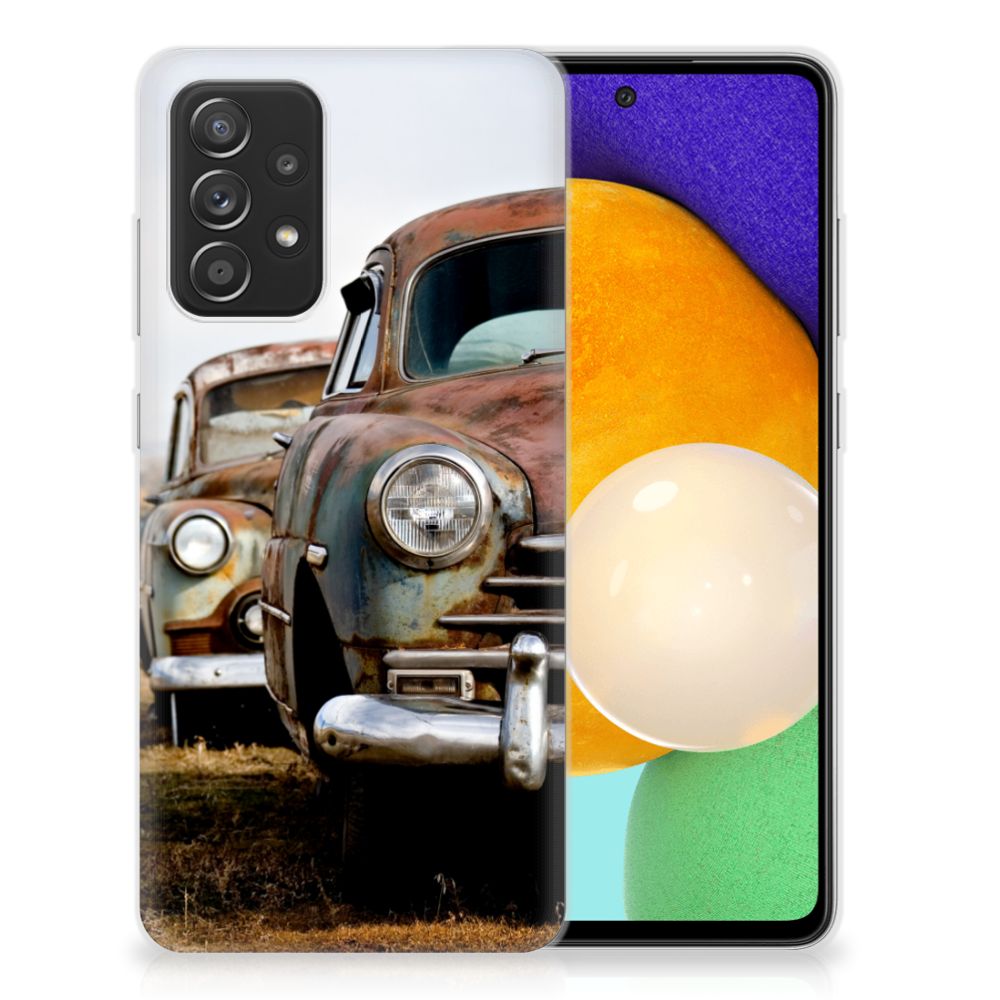 Samsung Galaxy A52 (5G/4G) Siliconen Hoesje met foto Vintage Auto