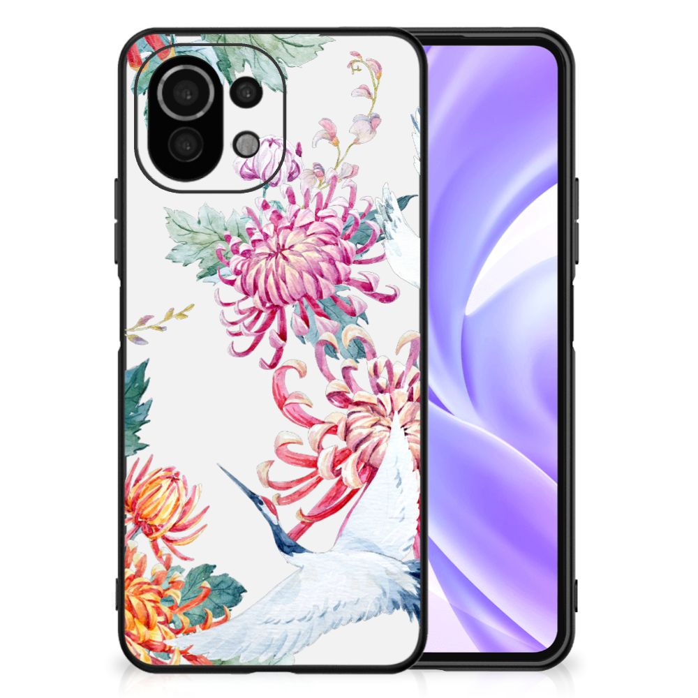 Xiaomi 11 Lite 5G NE | Mi 11 Lite Dierenprint Telefoonhoesje Bird Flowers