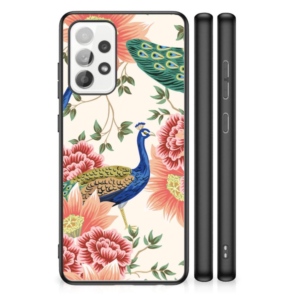 Dierenprint Telefoonhoesje voor Samsung Galaxy A52 | A52s (5G/4G) Pink Peacock B2C Telecom
