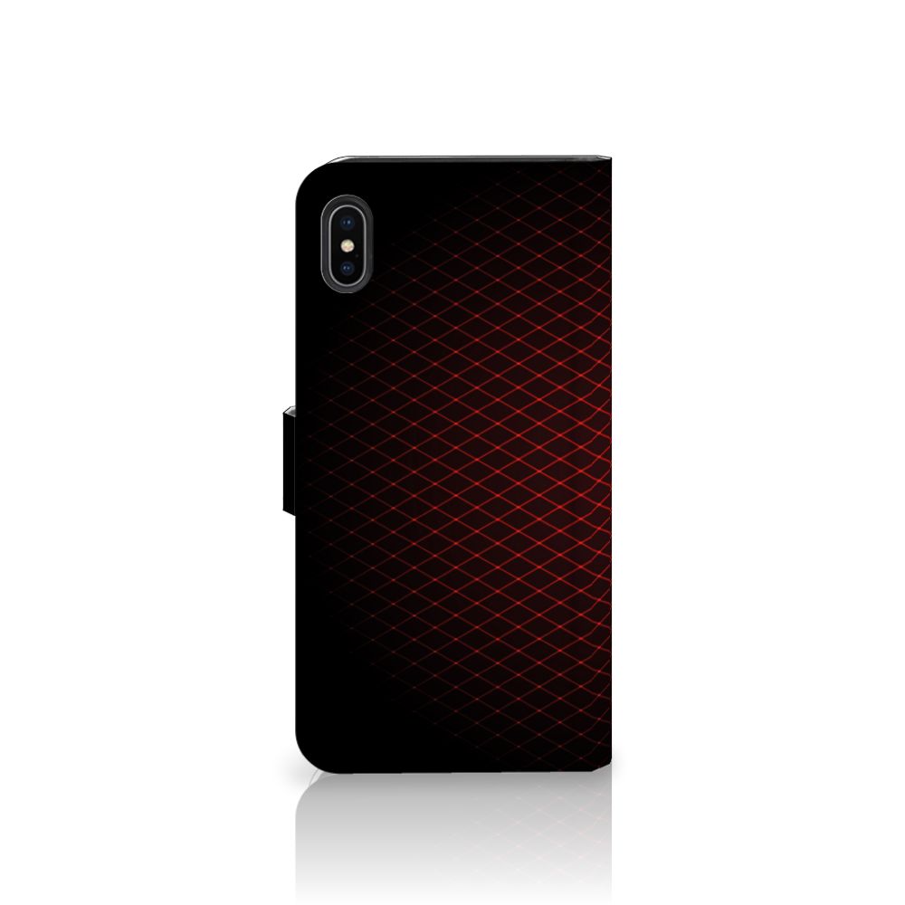 Apple iPhone Xs Max Telefoon Hoesje Geruit Rood