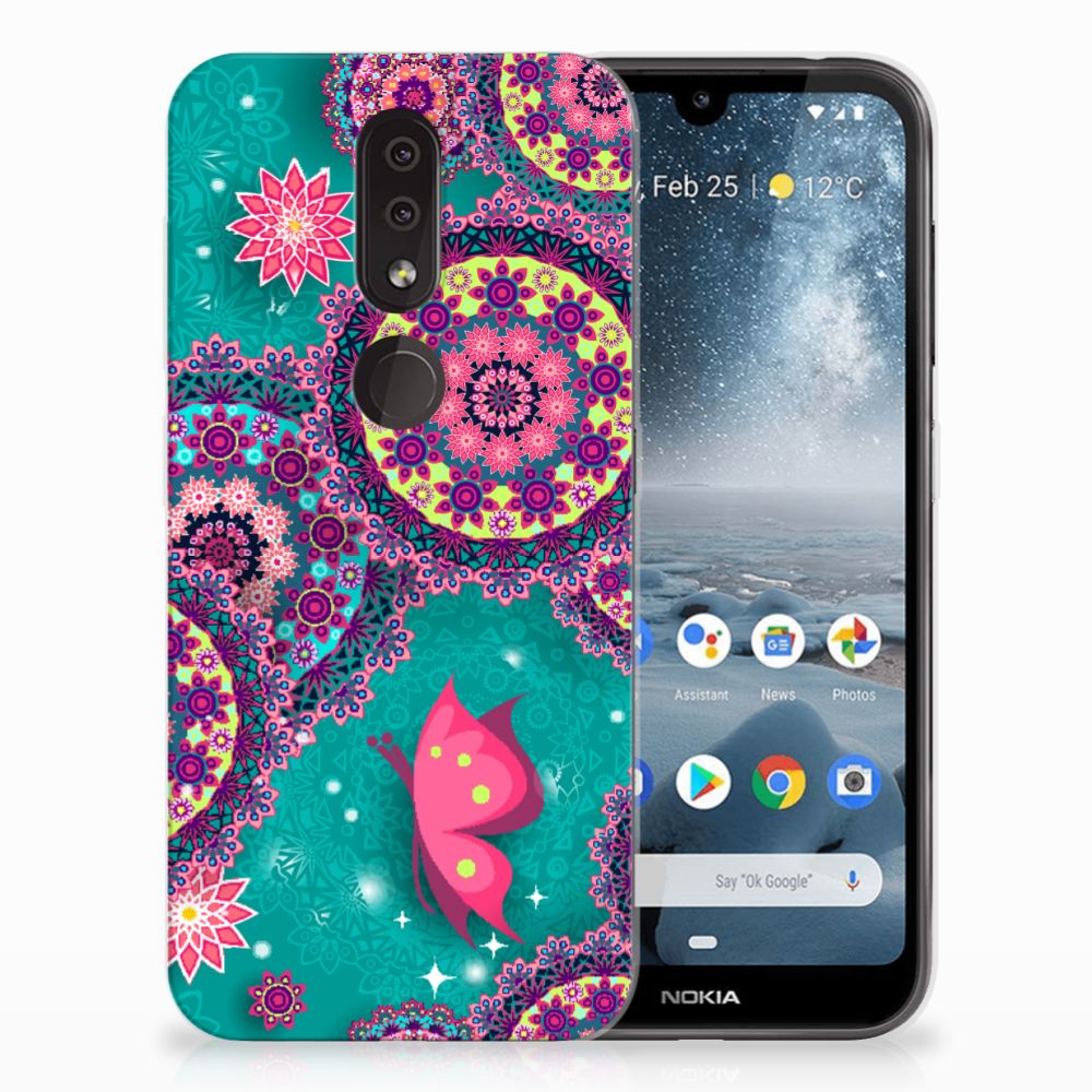 Nokia 4.2 Hoesje maken Cirkels en Vlinders