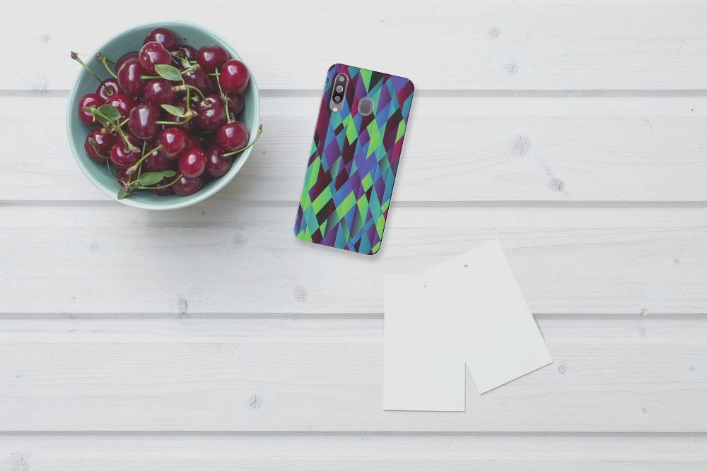 Samsung Galaxy M30 TPU Hoesje Abstract Green Blue