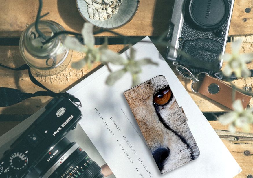 Samsung Galaxy A20s Telefoonhoesje met Pasjes Cheetah